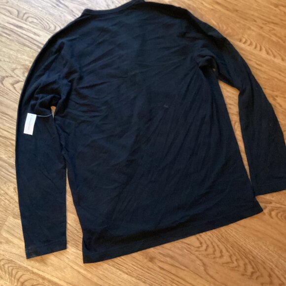 NWT BANANA REPUBLIC SOFT WASH HENLEY T-SHIRT in BLACK XL TALL PREPPY CLASSIC - Picture 3 of 3